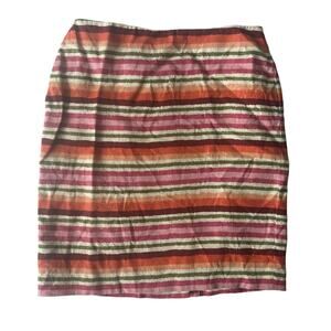 Talbots Woman's Linen Pencil Skirt Striped Size 2P